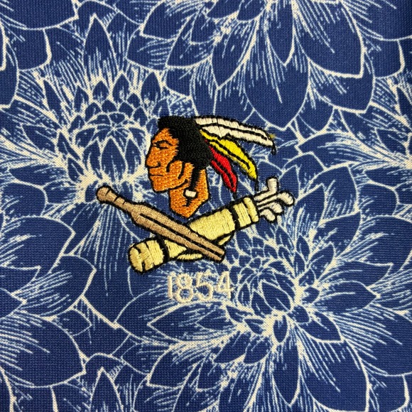 Donald Ross Philadelphia Cricket Club Golf Polo Shirt Men M Blue Floral AOP 1854 - Picture 4 of 8